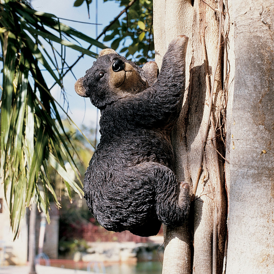 Toscano - Yonva the Climbing Baby Black Bear Cub Tree Hugger Sculpture