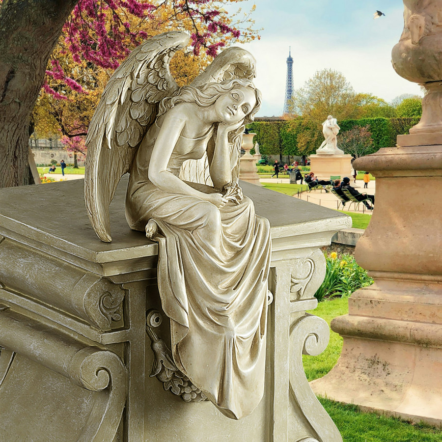Toscano - Resting Grace Sitting Angel Statue