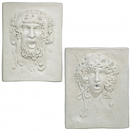 Toscano - Set of 2 Opimus and Vappa Italian-Style Greenmen Wall Sculptures in Large