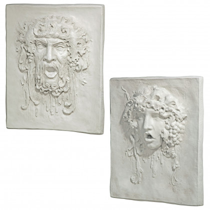 Toscano - Set of 2 Opimus and Vappa Italian-Style Greenmen Wall Sculptures in Large