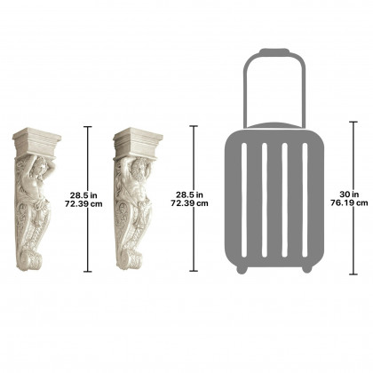 Toscano - Set of 2 Telamon  Caryatid Wall Sculptures