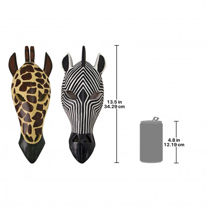 Toscano - Set of 2 Tribal-Style Animal Mask Wall Sculptures