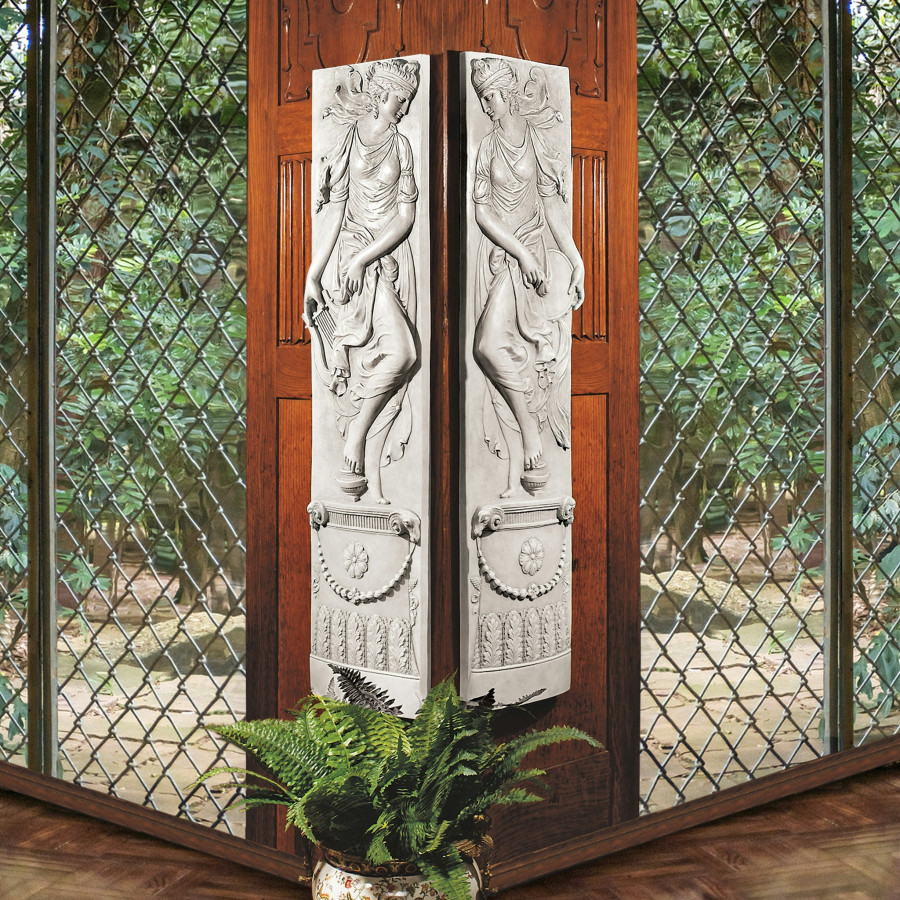 Toscano - Set of 2 Dionysia Festival Maiden Wall Friezes