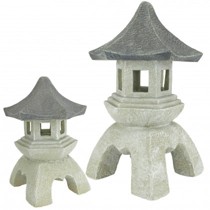 Toscano - Set of Asian Temple Pagoda Lantern Statue