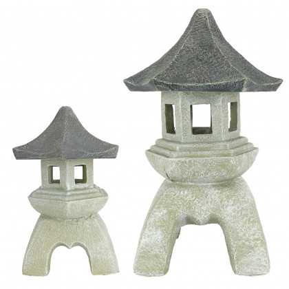 Toscano - Set of Asian Temple Pagoda Lantern Statue