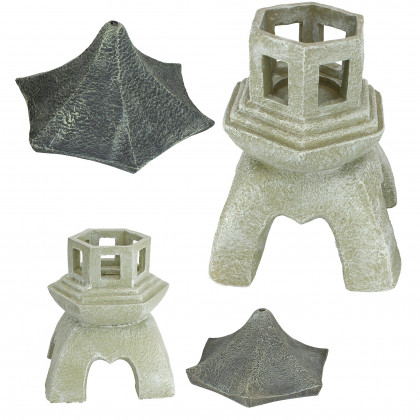 Toscano - Set of Asian Temple Pagoda Lantern Statue