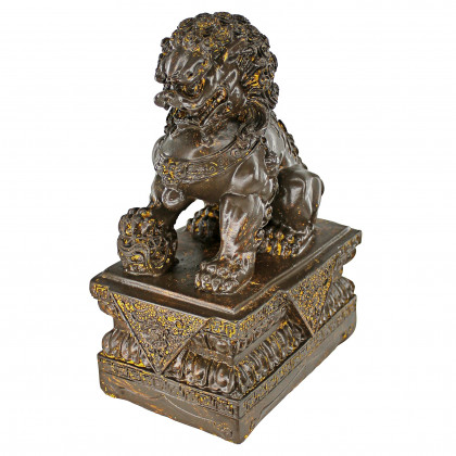 Toscano - Chinese Guardian Male Lion Foo Dog Statues