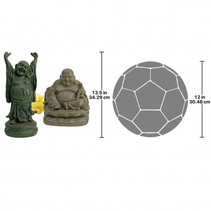 Toscano - Jolly Hotei and Laughing Buddha Sanctuary Statue Set