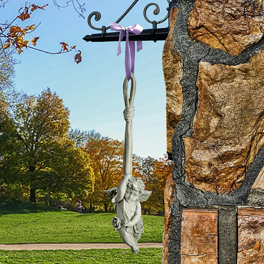 Toscano - Angelic Play Hanging Cherub Sculpture
