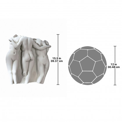 Toscano Three Graces Fragment Wall Sculpture - Original Size