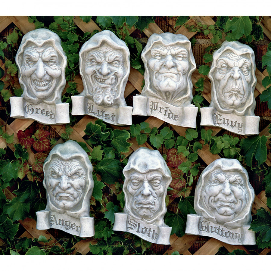 Toscano - Set of 7 Cardinal Sins Wall Sculptures