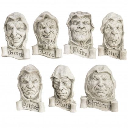 Toscano - Set of 7 Cardinal Sins Wall Sculptures