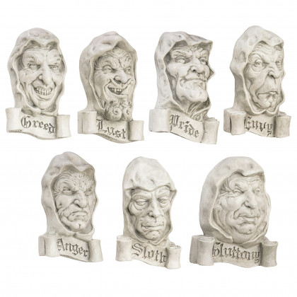 Toscano - Set of 7 Cardinal Sins Wall Sculptures