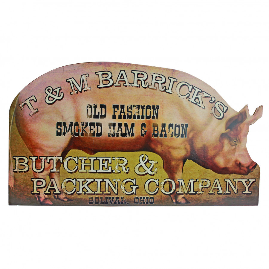 Toscano - Ham Bacon Retro Advertising Pig Sign