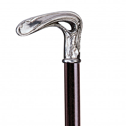 Toscano - Padrone Nouveau Half Crook Walking Stick in Pewter