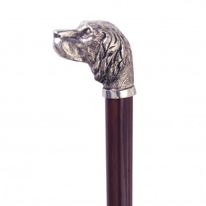 Toscano - Padrone Hunting Dog Walking Stick in Pewter