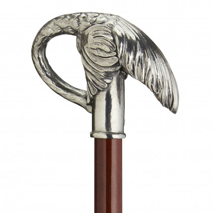 Toscano - Padrone Art Nouveau Swan Walking Stick in Pewter