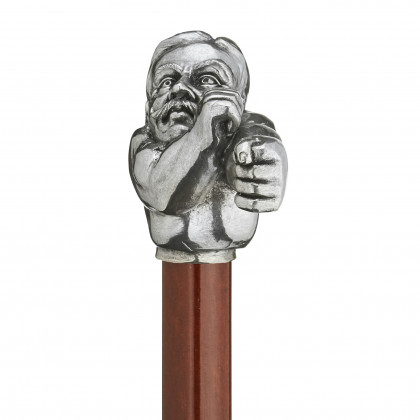 Toscano - Padrone John L. Sullivan Boxer Walking Stick in Pewter
