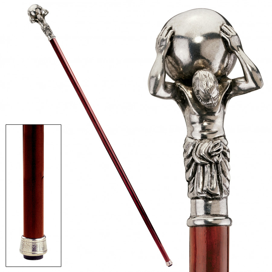 Toscano - Padrone Atlas Walking Stick in Pewter