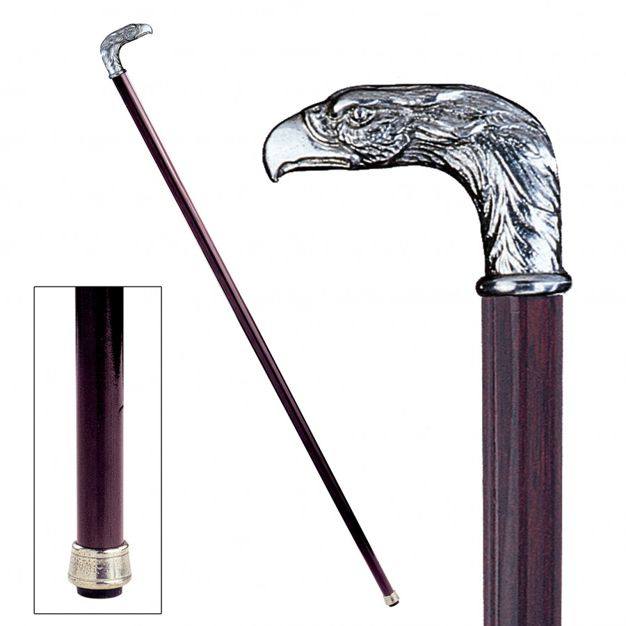 Toscano - Padrone Eagle Walking Stick in Pewter