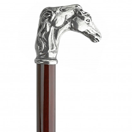 Toscano - Padrone Stallion Stampede Horses Walking Stick in Pewter