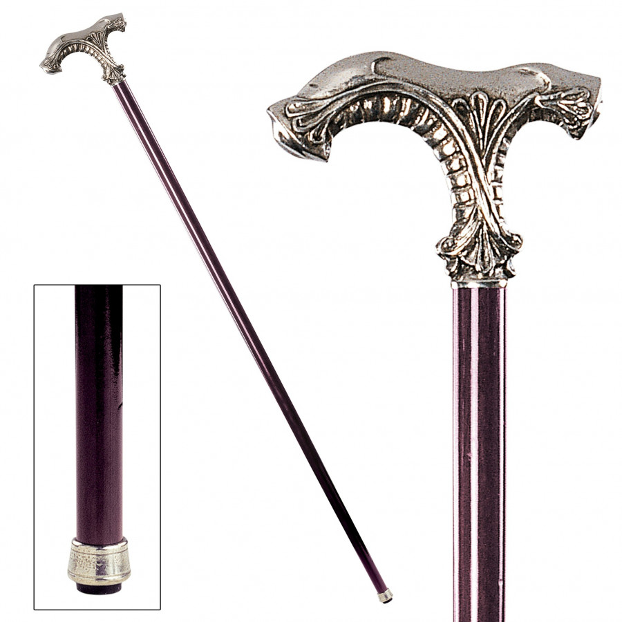 Toscano - Padrone Classic Ornate Walking Stick in Pewter