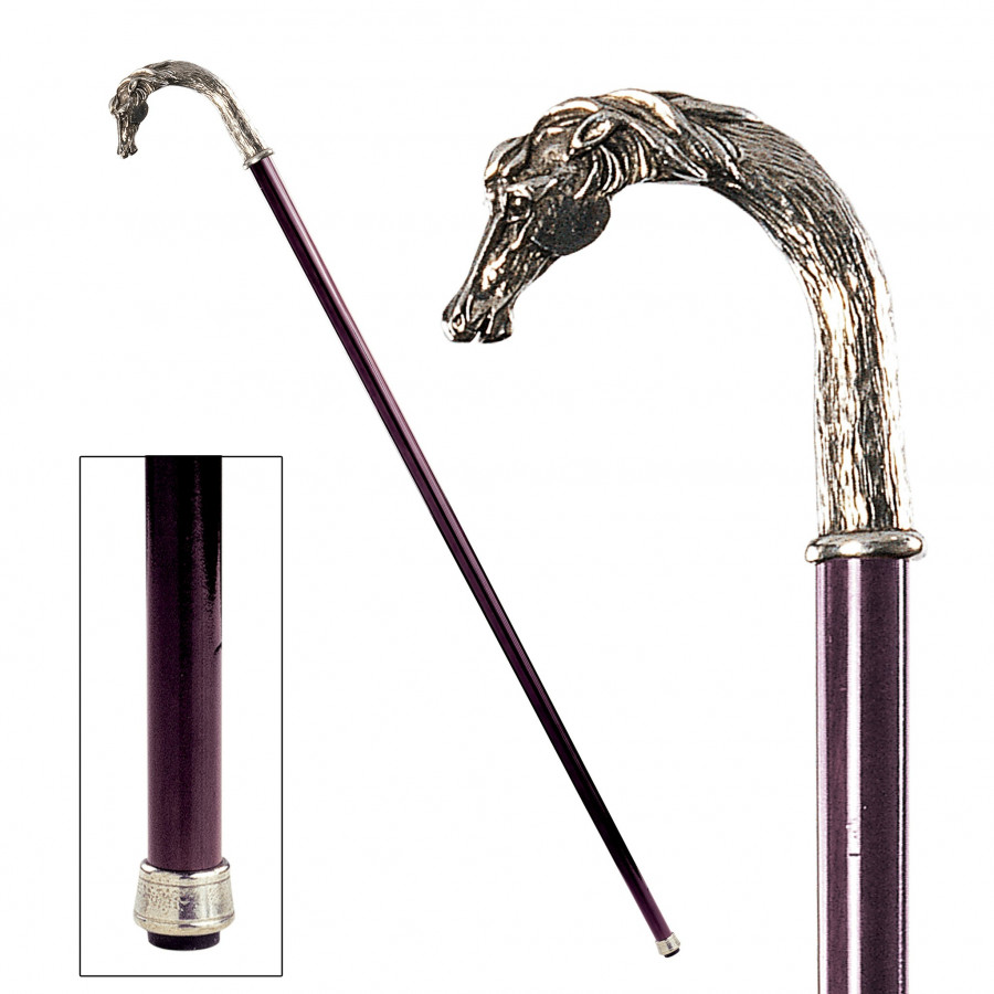 Toscano - Padrone Equestrian Stallion Walking Stick in Pewter