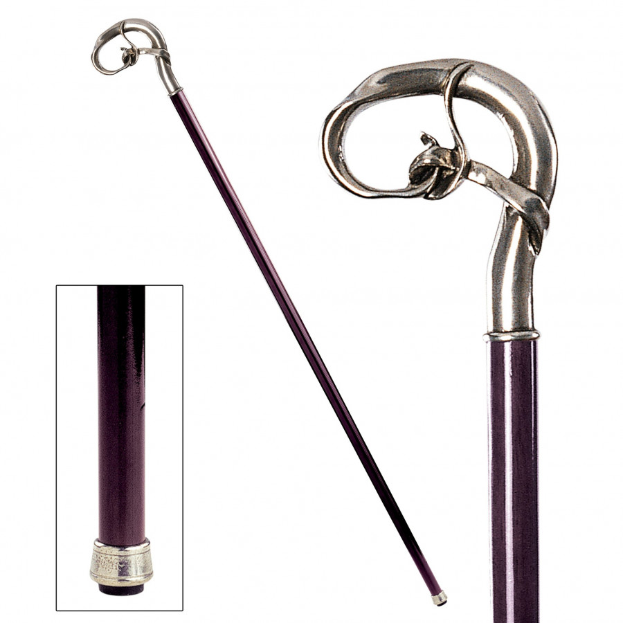 Toscano - Padrone Nouveau Knot Walking Stick in Pewter