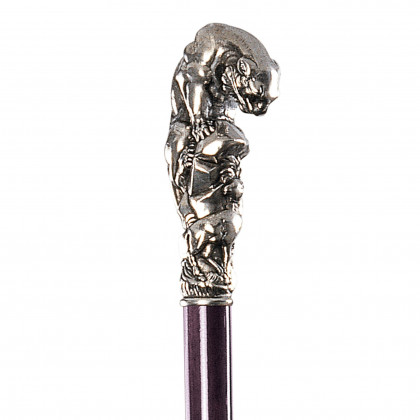 Toscano - Padrone Mountain Lion Walking Stick in Pewter