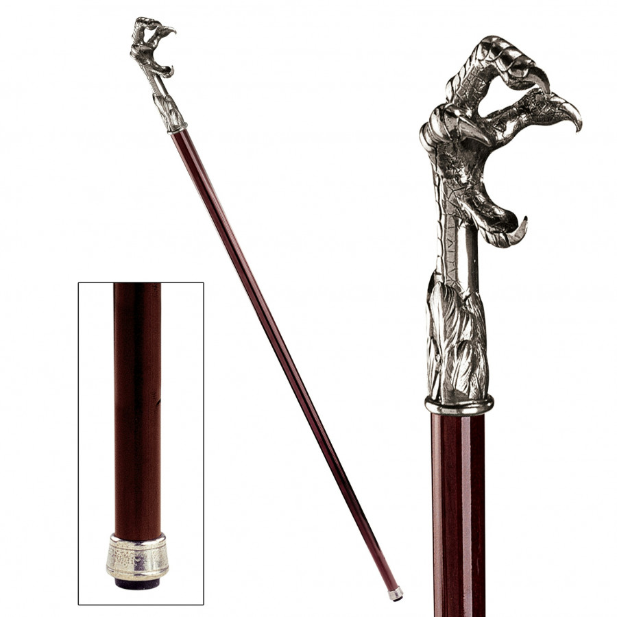 Toscano - Padrone Eagle Talon Walking Stick in Pewter