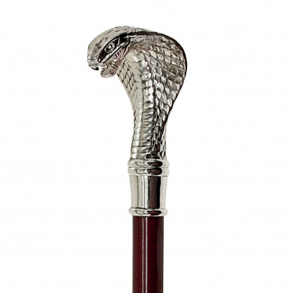 Toscano - Padrone Cobra Walking Stick in Pewter