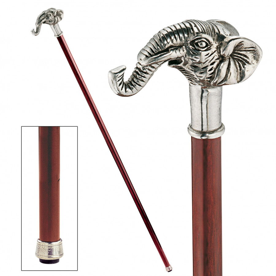 Toscano - Padrone Elephant Walking Stick in Pewter
