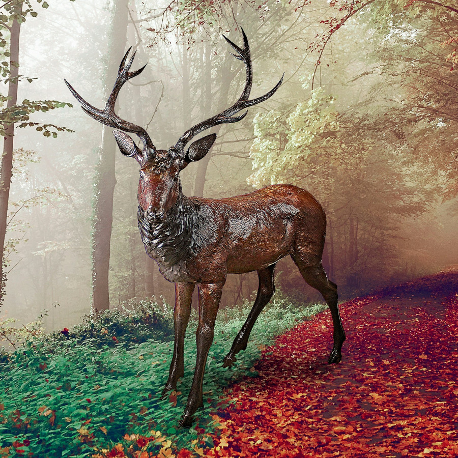 Toscano - Standing Deer Buck Garden Statue