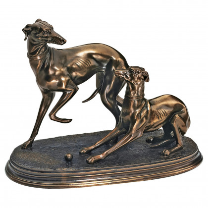 Toscano - Jiji and Giselle Whippet Greyhound Dog Statue