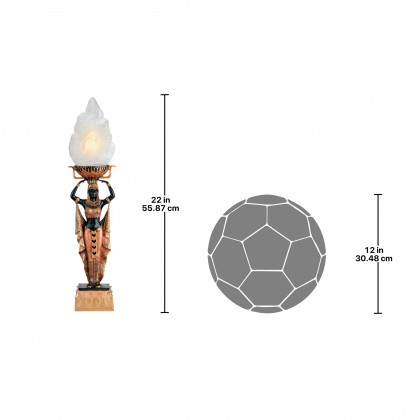 Toscano - Egyptian Torch Offering Table Lamp in Black/Gold, Designer Resin