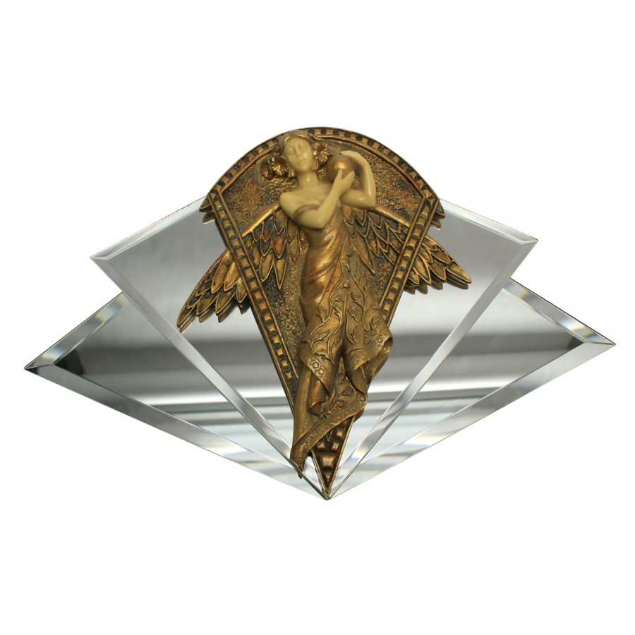 Toscano - Art Nouveau Angel Mirrored Wall Sculpture
