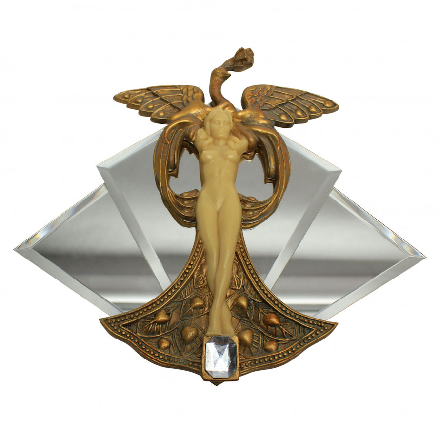 Toscano - Art Nouveau Peacock Princess Mirrored Wall Sculpture