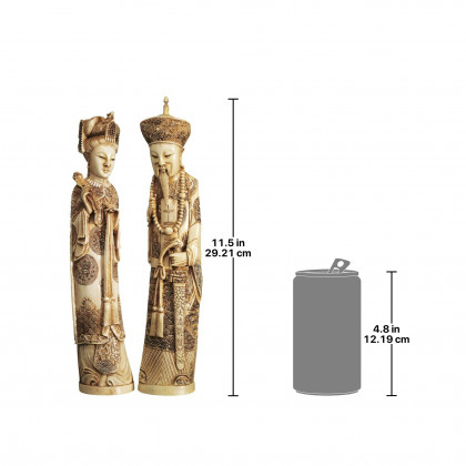 Toscano - Set of 2 Emperor and Empress Oliphant Statues
