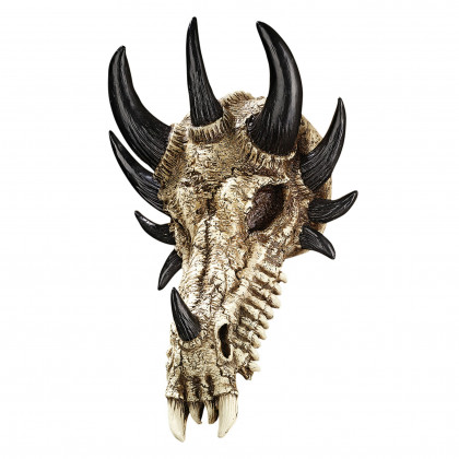 Toscano - Manchester Dragon Bones Sculptural Skull Wall Trophy