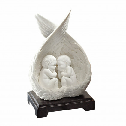 Toscano - Precious Slumber Baby Angel Bonded Marble Statue