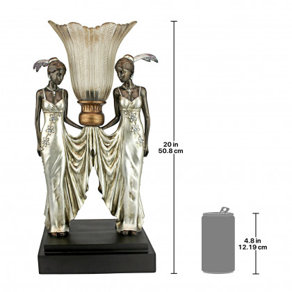 Toscano - Art Deco Peacock Maidens Illuminated Statue