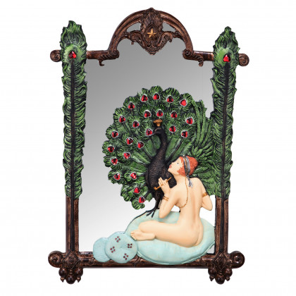 Toscano - Peacock Dreams Mirrored Wall Sculpture