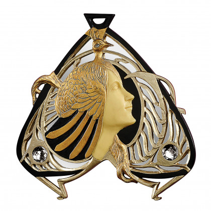 Toscano - Peacock Maiden Mirrored Wall Sculpture
