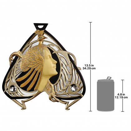 Toscano - Peacock Maiden Mirrored Wall Sculpture