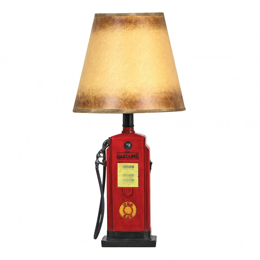 Toscano - Retro Gasoline Pump Table Lamp in Designer Resin