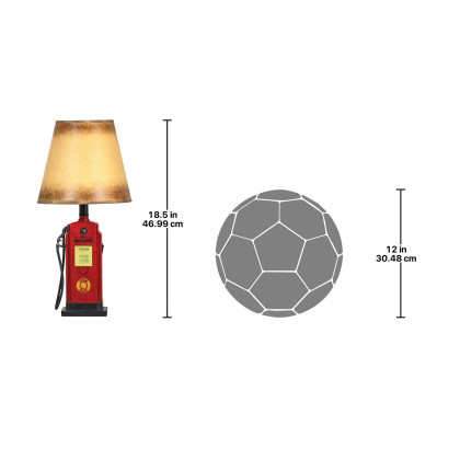 Toscano - Retro Gasoline Pump Table Lamp in Designer Resin