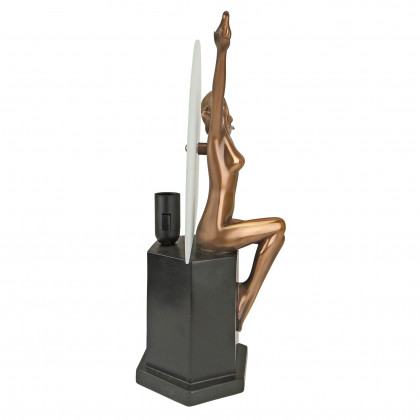 Toscano - The Carrier Pigeon Art Deco Nude Woman Lighted Statue