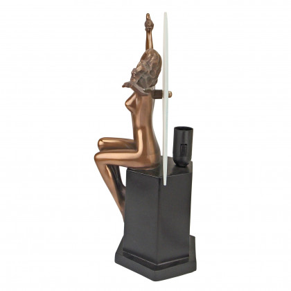 Toscano - The Carrier Pigeon Art Deco Nude Woman Lighted Statue