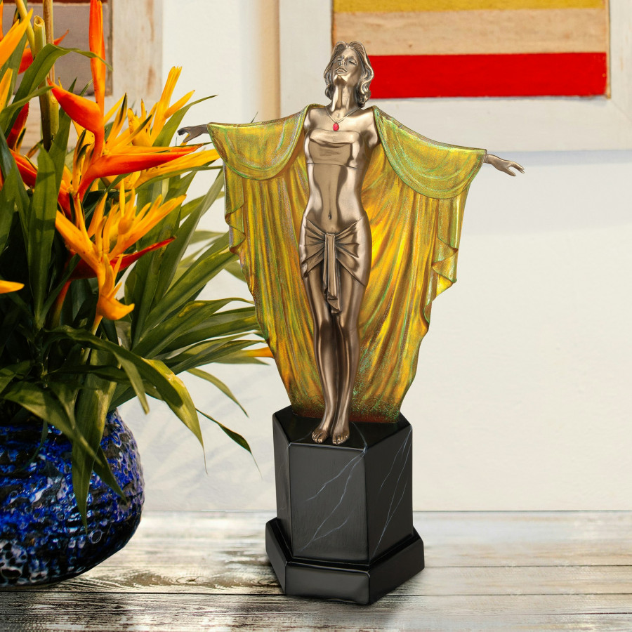 Toscano - Majestic Maiden Art Deco illuminated Statue