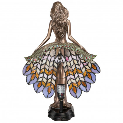 Toscano - Peacock Priestess Tiffany-Style Illuminated Sculpture